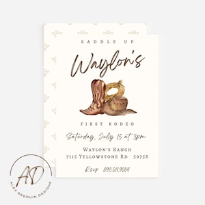 First Rodeo Party Invitation | EDITABLE DOWNLOAD | Rodeo Birthday | 1st Birthday invitation | Cowboy Party | Instant Download | Rodeo Party