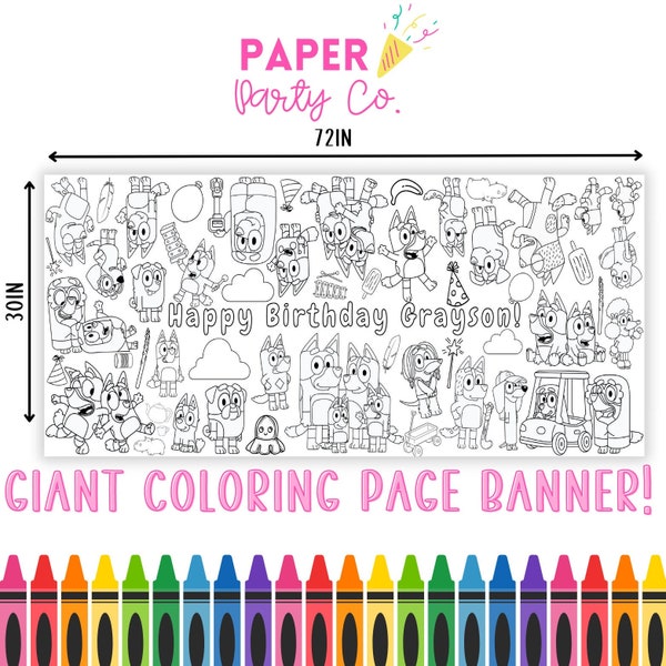 GIANT Coloring Poster Banner | Birthday Coloring Banner | Puppy Party Theme