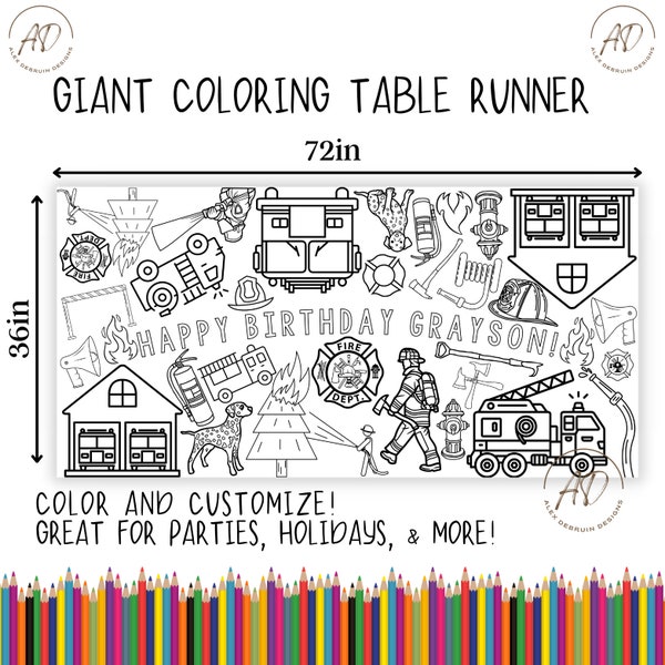 Fireman Coloring Sheet - Etsy