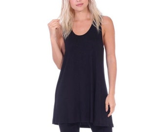 Racerback Sleeveless Tunic Top, S-3XL