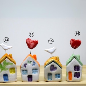 Små keramikhus säljs styckvis (1 st) | Handgjorda | Olika färger | Söta mini keramikhus | Putz-hus | Småhus