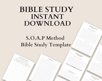 SOAP Bibelstudie Sofort Download | Bibel Studien Vorlage | Schriftkartierung | Bibel Journaling | Bibelstudium PDF | Bibelstudienführer