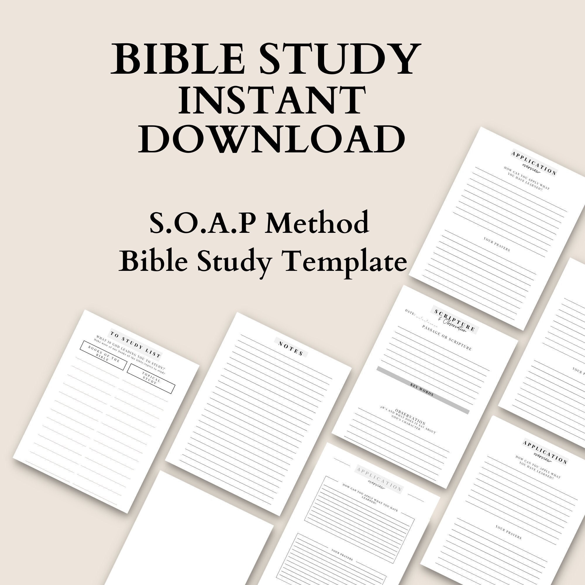 SOAP Bible Study Instant Download Bible Study Template Scripture soap-bible-study-instant-download-bible-study-template-scripture