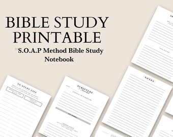S.O.A.P Bible Study Template | Printable Digital Template Bible Study Notes|A4, A5 & US Letter PDF | Instant Download Bible Study Template