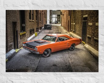 1969 Dodge Six Pack Superbee Muscle Car Poster de arte de parede 24 x 36 pol.