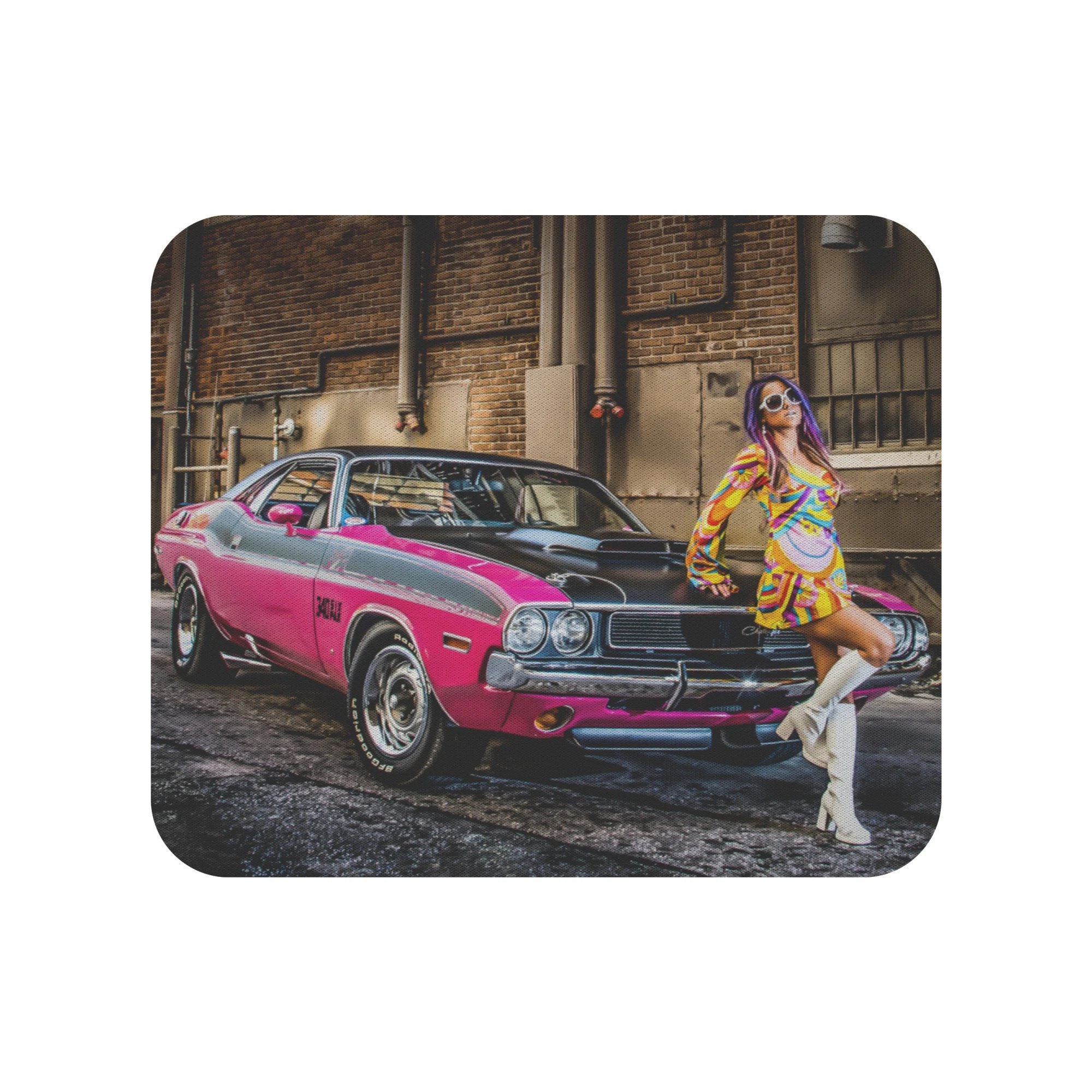 1970 Dodge Challenger T/A 340 Six Pack Panther Pink Muscle Car Mousepad ...