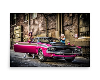 1970 Challenger T/A 340 Six Pack Muscle Car Wall Art Poster 24x36 in.