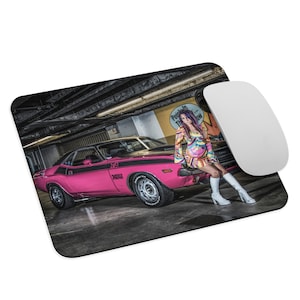 1970 Dodge Challenger T/A 340 Six Pack Panther Pink Muscle Car Mousepad Gift