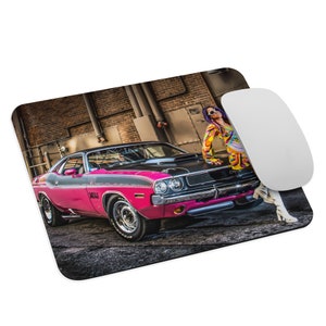 1970 Dodge Challenger T/A 340 Six Pack Panther Pink Muscle Car Mousepad Gift