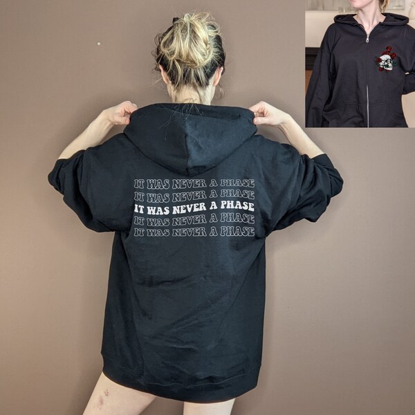 Zip up Emo Hoodie Etsy