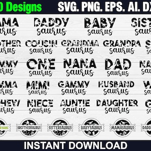 30 Family saurus Bundle Svg Png, Mama Saurus Svg, Mamasaurus Svg, Dinosaur Svg, Matching Family Saurus Svg, Dinosaur Family Svg, Saurus Svg