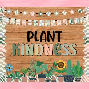 Kit de tablón de anuncios neutro de Plant Boho / Tablón de anuncios de plantas / Decoración del aula de plantas / Decoración del aula / Descarga instantánea / Decoración del profesor