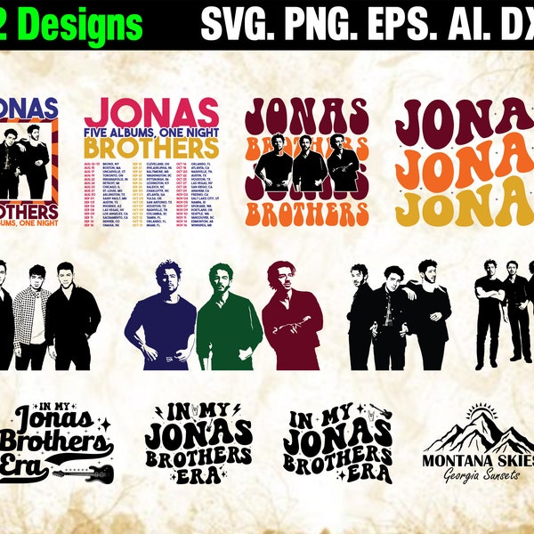 Jonas Brothers Bundle Svg | Jonas Brothers 2023 Png | Jonas Brother Merch | Jonas Retro 90'S | Concert 2023 Retro Gift | Instant Download