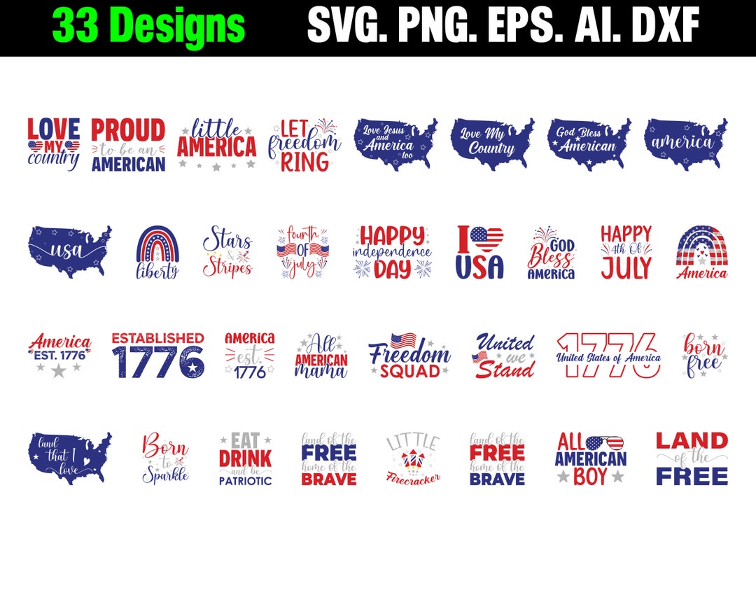 4th of July Svg Bundle Independence Day Us Flag Svg - Etsy