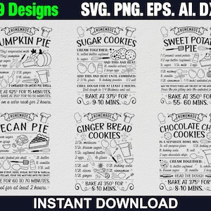 09 Homemade Recipe Bundle Svg, Kitchen Svg Bundle, Farmhouse Kitchen Svg, Thanksgiving Recipe, Cutting Board, Engraving, Kitchen Decor, Png