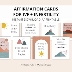 20 Afirmaciones de FIV - Afirmaciones de infertilidad, Regalos de FIV, Fomento de la infertilidad, Afirmaciones de mamá de FIV, Tarjetas de afirmación de infertilidad