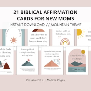 21 Biblische Affirmationskarten für neue Mütter, Schriftkarten nach der Geburt, Schriftkarten für Mütter, Bibelverse für neue Mütter