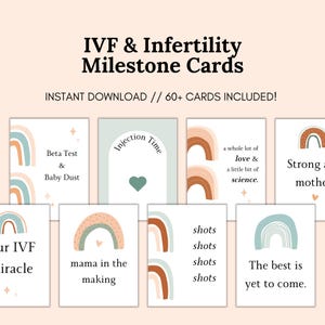 Plus de 60 cartes jalons FIV - Jalons infertilité, suivi de la FIV, soutien en cas d'infertilité, jalons FIV
