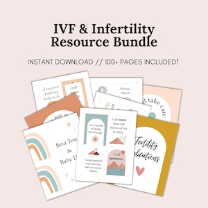 Lot ultime imprimable FIV + Infertilité, plus de 100 pages d'affirmations, cartes d'étapes importantes, cadeau de FIV, soutien en cas d'infertilité