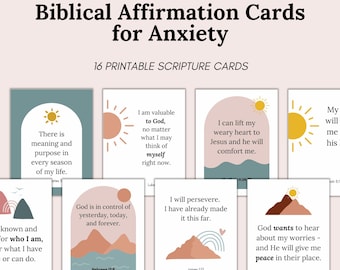 16 Schriftkarten für Angst: Biblische Affirmationen (druckbar)