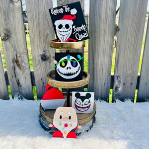 Skeleton Halloween Christmas Tiered Tray Set