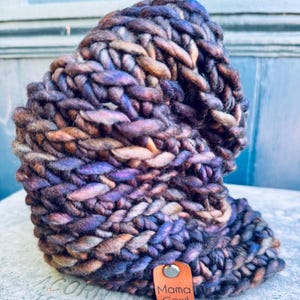 Premium Merino Wool Chunky Crochet Cowl, unisex multi-color blue black green  Soft Hand Knit Neck Warmer - by Mama Cowl