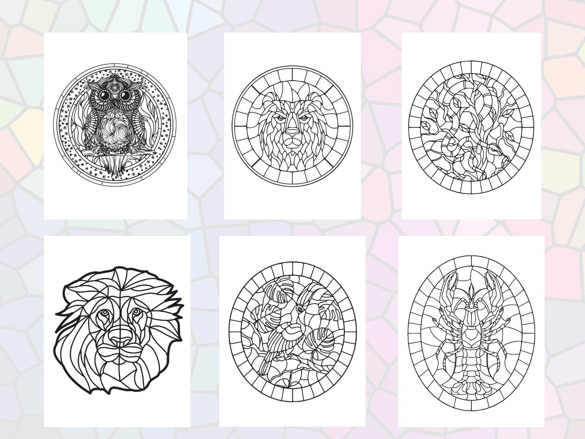 10 Unique Stained Glass Animal Coloring Pages to Color