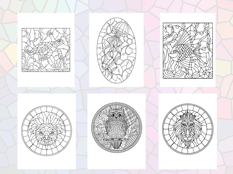 10 Unique Stained Glass Animal Coloring Pages to Color