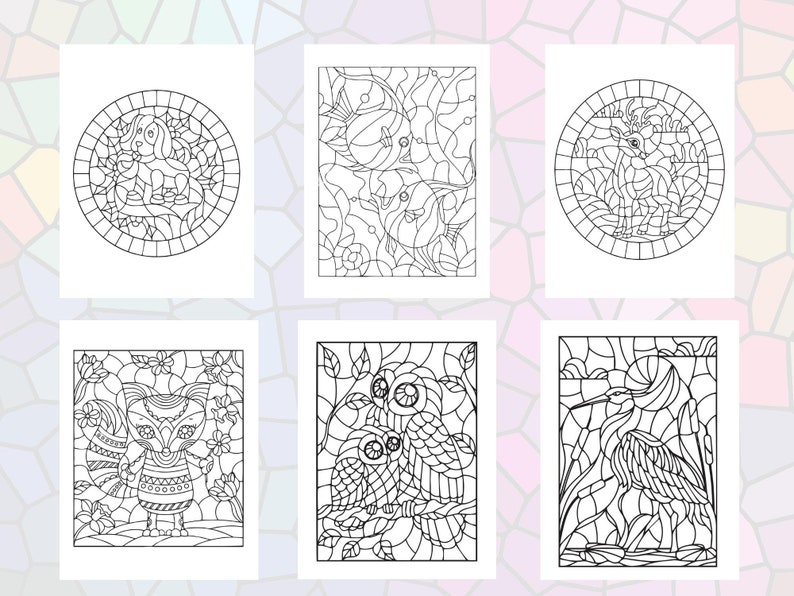 10 Unique Stained Glass Animal Coloring Pages to Color