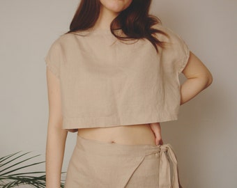 Crop top | Linen crop top | Sustainable clothing | Linen Sleeveless Top