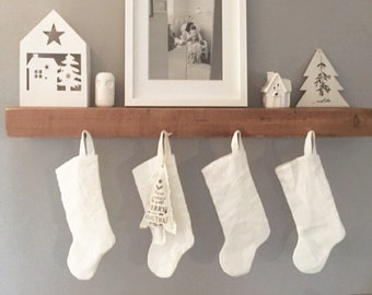 Linen Christmas Stocking | Plain Stocking | Natural Stocking | Linen Stockings | Family Stockings | Farmhouse Stockings