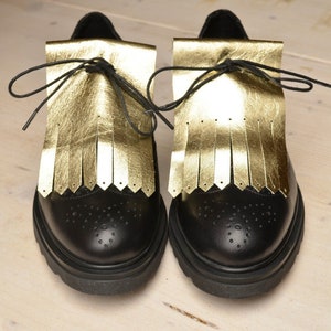 Gold Leather kilties for shoes Kilties for sneakers Gift for him Gift for her