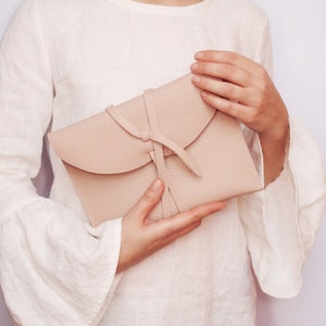 Sac wrap en cuir Sac à main taille M en cuir Pochette de mariage en cuir pour femme