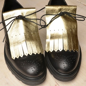 Gold Leather kilties for shoes Kilties for sneakers Gift for him Gift for her
