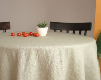 Round Linen Hygge tablecloth Washed soft linen table cloth stonewashed linen custom size tablecloth Circle dining tablecloth Christmas Gift
