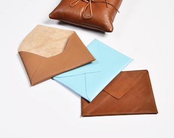 Leather envelopes for wedding invitations Rustic wedding envelopes Birthday envelope Vegetable tanned leather envelope Money gift envelope