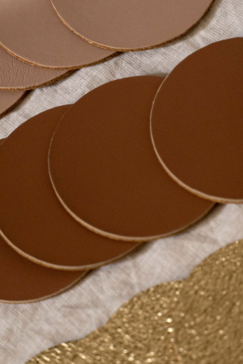 Table coasters, Leather coaster set, drink coasters, coasters, Table Coasters, Cup Coaster, Genuine Leather Coaster Set image 3