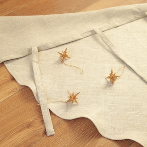 Linen Christmas tree skirt Christmas decor