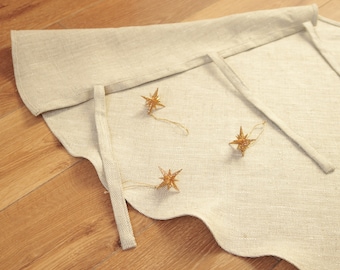 Gonna per albero di Natale in lino, decorazioni natalizie