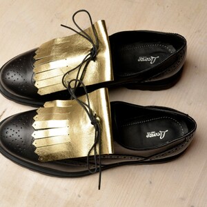 Gold Leather kilties for shoes Kilties for sneakers Gift for him Gift for her