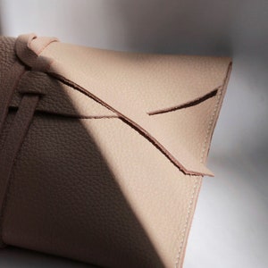 Leren wikkeltas Maat Kleine leren handtas Dames leren clutch bruiloft clutch afbeelding 10