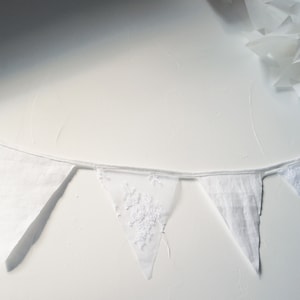 Party Lace Banner Bunting Wedding decoration Lace and linen flag banner