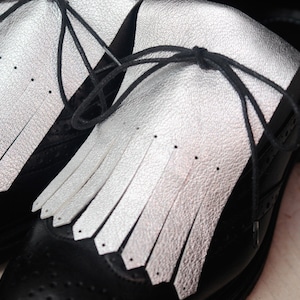 Gold Leather kilties for shoes Kilties for sneakers Gift for him Gift for her