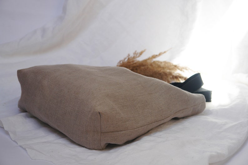 Handmade linen tote with a natural look