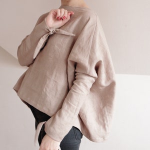 Oversized linen kimono top | Womens linen clothing Womens plus size clothing | Plus size blouse | Oversize linen shirt | Oversize linen top