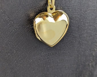 Ciondolo cuore medaglione - vero argento - placcato oro | Stile gioielli