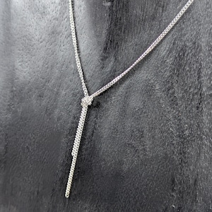 Y-necklace silver | knotted chain | Y-curb chain real silver | jewelry