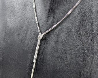 Y-necklace silver | knotted chain | Y-curb chain real silver | jewelry