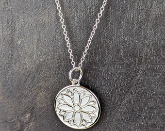 Necklace lotus flower mandala in sterling silver | Jewelry Styck - Silver - Flower of Life