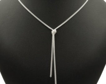 Y necklace silver | Y-curb chain silver | piece of jewelry